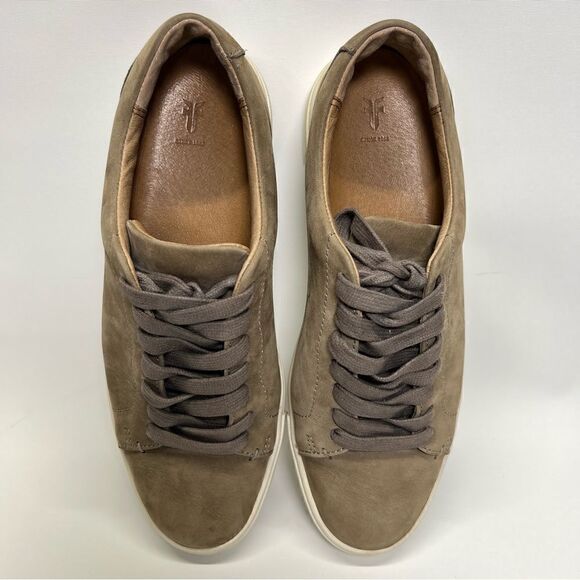 Frye Womens Ivy Low Lace Grey Italian Leather Sneakers 8M - Picture 8 of 10